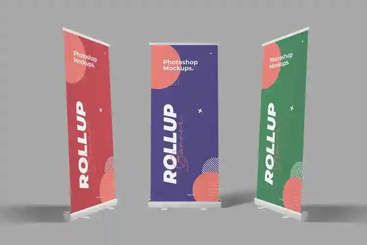 易拉宝x展架海报banner设计效果图样机rollupbannermockups