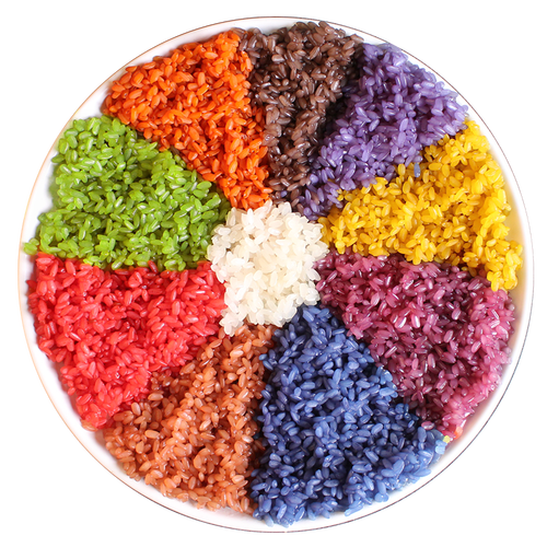 五彩彩米植物染料米饭染色七彩粽子饭团彩色糯米