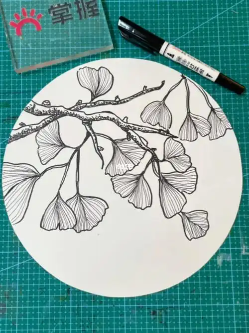 0基础线描画教程线描银杏