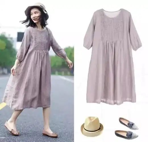 穿搭在这个初秋巧穿棉麻长裙清新时尚绽放浓郁文艺风美翻众人