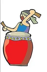 卡通击鼓简笔画击鼓的简笔画盲人击鼓卡通简笔画