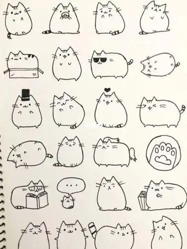 手账素材|全网最萌猫爪爪手势简笔画手帐素材简笔画手势手帐素材猫咪