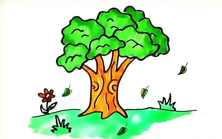 大榕树简笔画怎么画