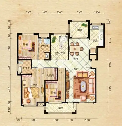 嘉盛格兰小镇现代简约三居室