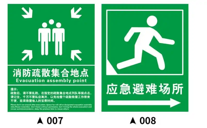 消防应急避难场所防灾减灾标识牌紧急疏散集合点安全出口指示标志定制
