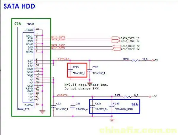 求笔记本sata硬盘接口引脚定义