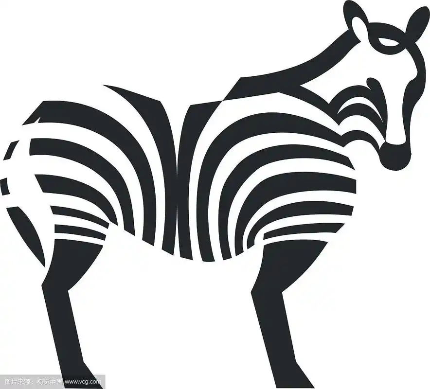 斑马黑色剪影01
