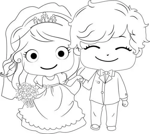 新郎新娘线描矢量婚庆手绘情侣新郎新娘新郎抱起新娘新郎新娘的单线条