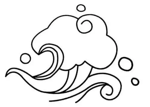 海边的浪花简单的风景简笔画图片海鸥与浪花简笔画怎么画图解手绘水浪