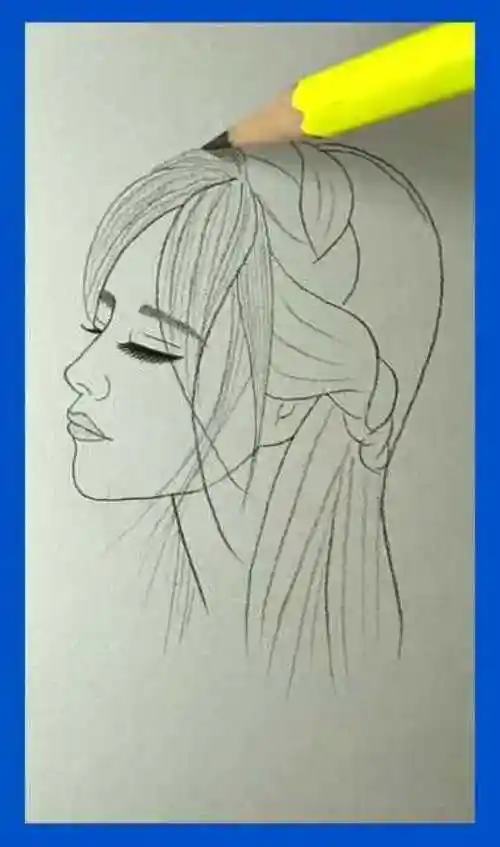 人物侧脸素描简笔画步骤