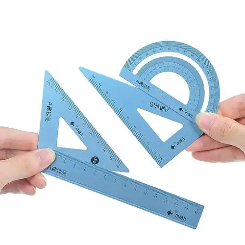 45 cm大号木质圆角尺木质三角尺 量角器教学教师教具 办公文具-报价