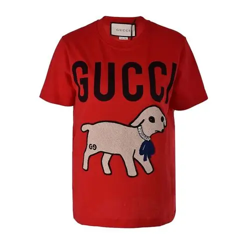奢侈品 服饰 古驰(gucci) gucci/古驰女装 新款 女士小狗图案圆领短袖