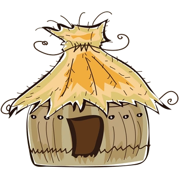 卡通手绘小茅草屋