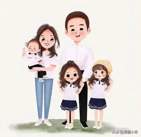 你们心心念念的一家五口头像来了一家人坐在一起好幸福