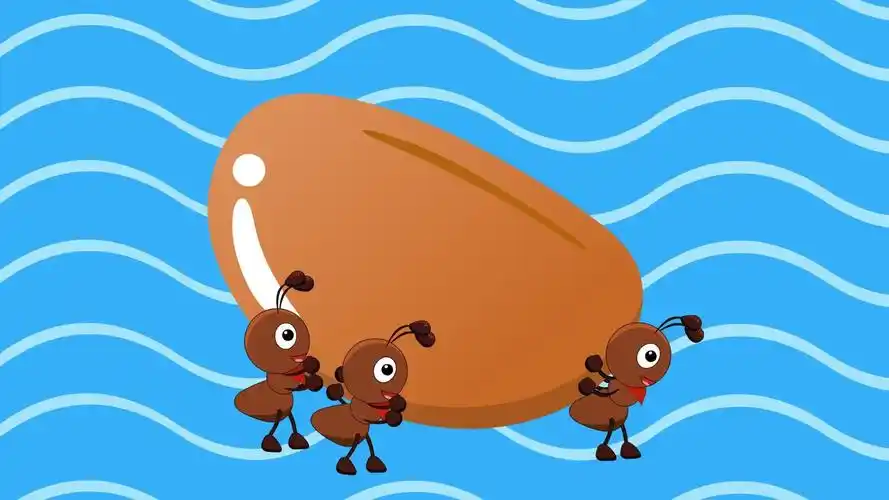 兔小贝儿歌《 蚂蚁搬家》用尽力气搬不动,只是连摇头