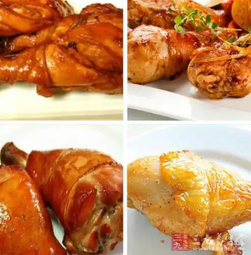 鸡腿:鸡腿肉肉蛋白质的含量比例较高,种类多,而且消化率高,很容易被