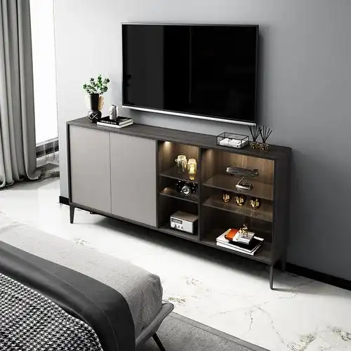 海森威卧室超薄电视柜轻奢高款房间电视机柜窄款30cm主卧小户高柜