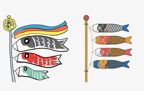 卡通鲤鱼旗免抠素材免费下载_觅元素51yuansu.com