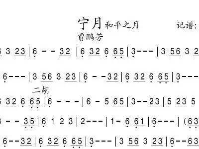 二胡曲谱宁月_大鱼海棠二胡曲谱