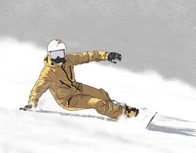 手绘滑雪小像竞技板