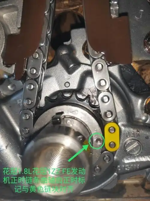 花冠1.8l花冠1zz fe发动机正时链条校正