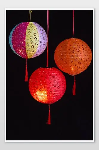 中秋节彩色灯笼