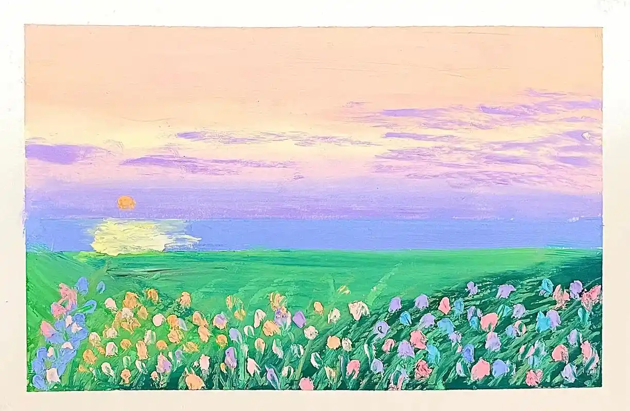 用三分钟热度充实生活,便成了热爱生活#油画棒 #风景画 - 抖音