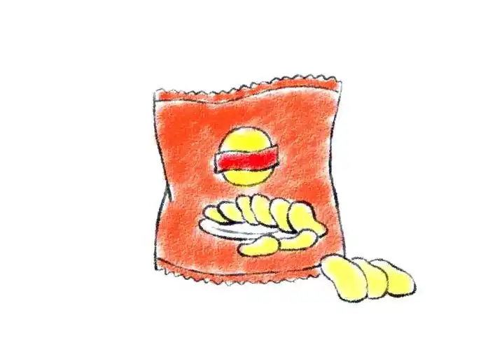 薯片简笔画,薯片图片,零食简笔画