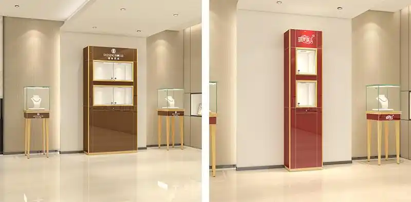 靠墙橱窗珠宝展示柜c4款-鸿钛展柜