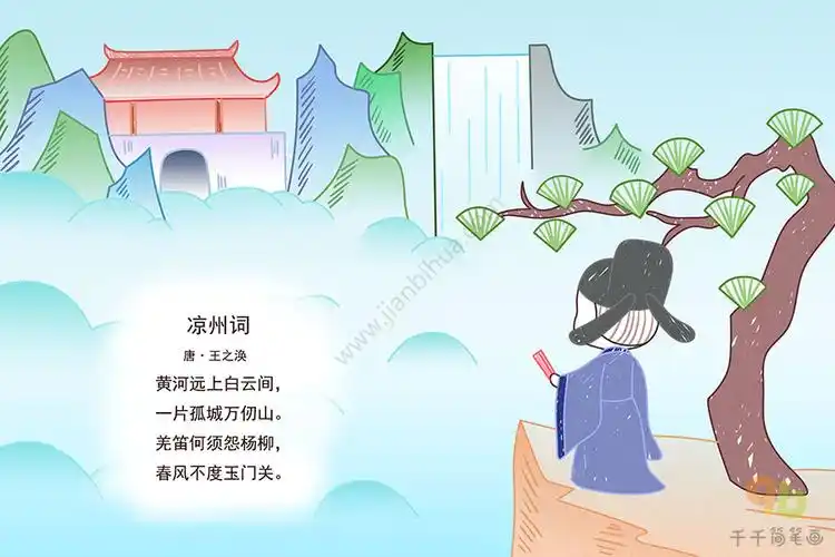 凉州词古诗配画图片,凉州词古诗配画简笔画,古诗配画图片大全,凉州词