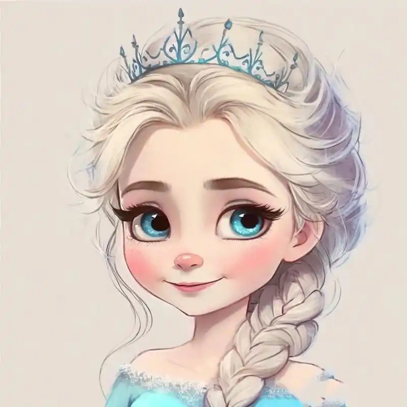 迪士尼公主头像-艾莎公主 elsa 萌版水彩风格的艾莎 下一篇画哪位公主