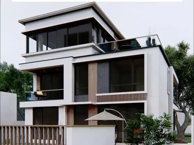 时尚简约二层现代风农村别墅设计