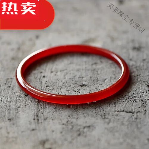 snqp红翡翠手镯冰种玉.髓叮当镯女荔枝冻翡翠绿白细条 红色 60mm-61mm