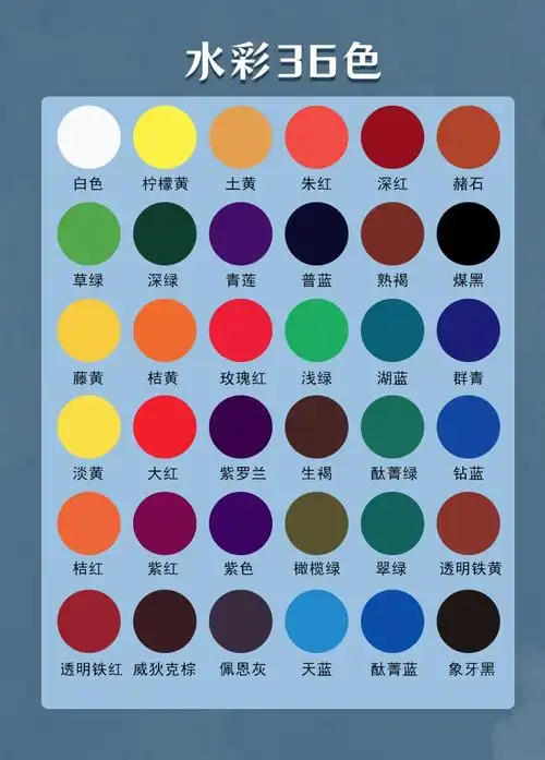 掌握(grasp)水彩水粉颜料36色套装美术生专用画画绘画色彩工具学生12