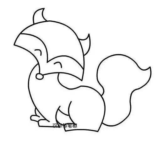 动物简笔画图片   如何画简笔画狐狸   画一画简单的小狐狸   大尾巴