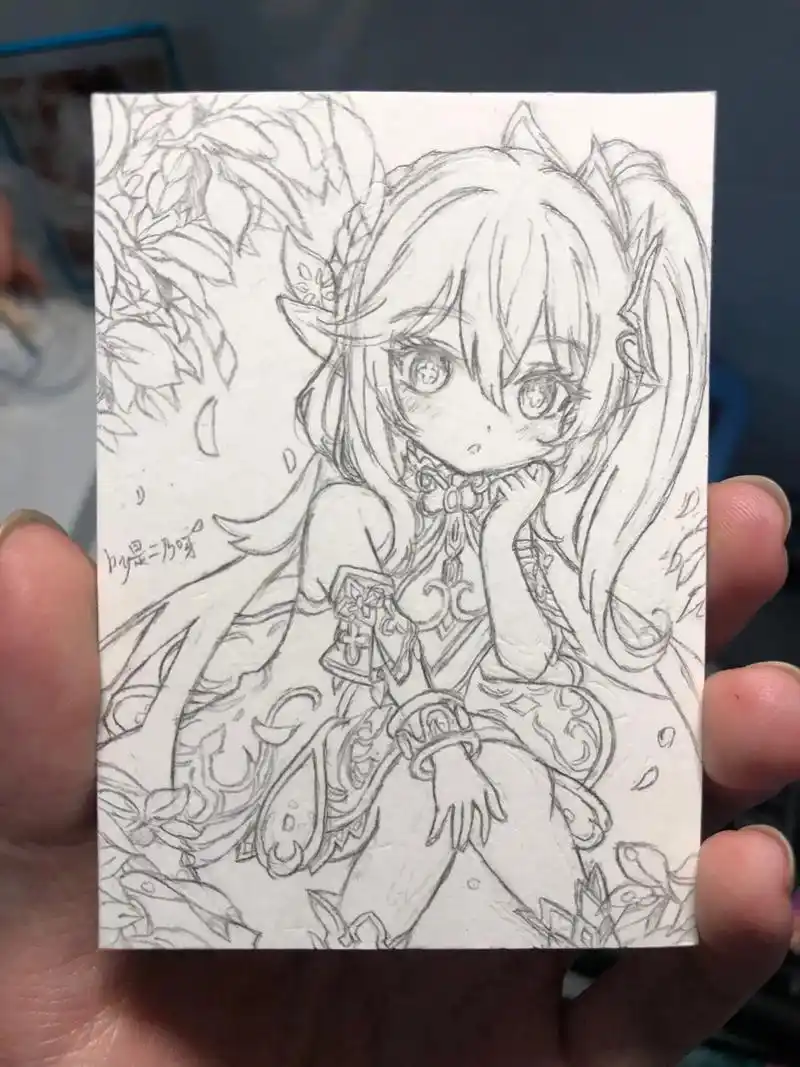 原神小草神纳西妲绘画过程图.#临摹 #画画 #原神 #纳西妲 - 抖音