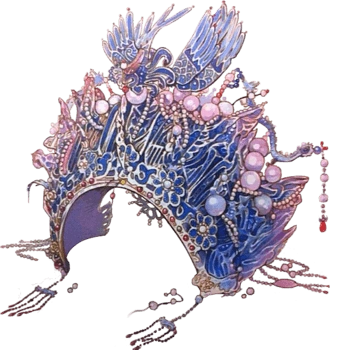 中国风系列素材凤冠手绘png