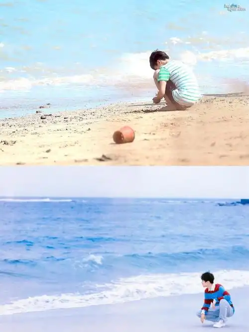 阳光,沙滩还有帅气的海边少年@tfboys-王俊凯#恰好是少年海岛大片