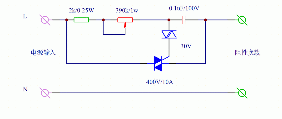 采用阻容移相触发电路控制的双向可控硅交流调压器电路–电路图–电子