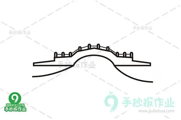 拱宸桥简笔画儿童画