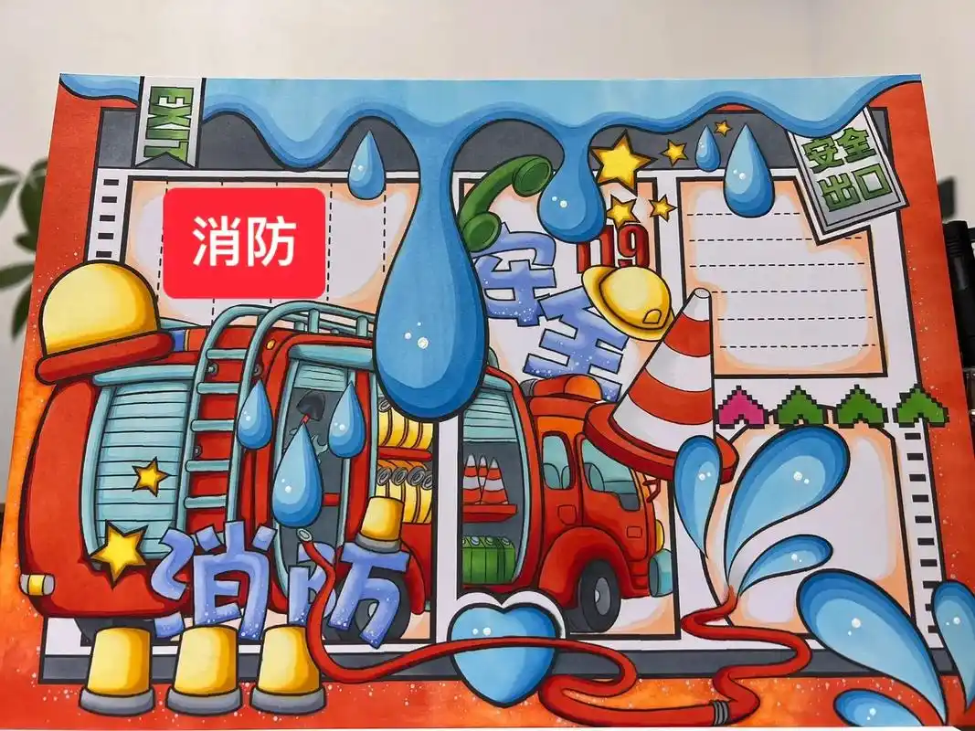 消防安全 主题手抄报.9595噔噔～消防小报第二篇来咯!
