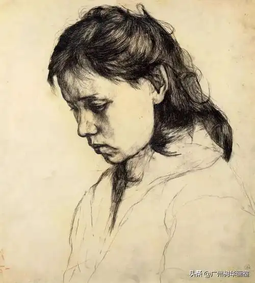 中央美院的头像素描.