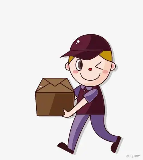 卡通快递小哥png素材透明免抠图片-动植人物