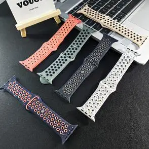 适用苹果iwatchs9硅胶运动表带秋冬applewatch7彩屑蜂窝ultra表带