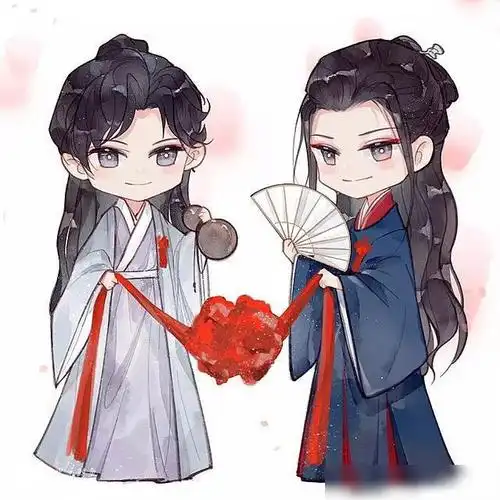 当山河令中的周子舒温客行变成迷你版的漫画20年一遇的呆萌