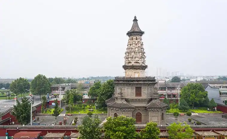 河北省石家庄市正定县广惠寺侧面航拍图片