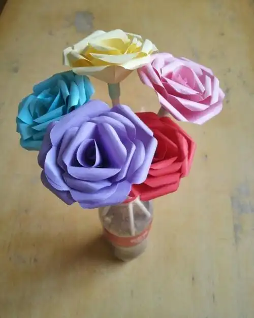 儿童最容易折的玫瑰花手工制作贺卡玫瑰花手工贺卡