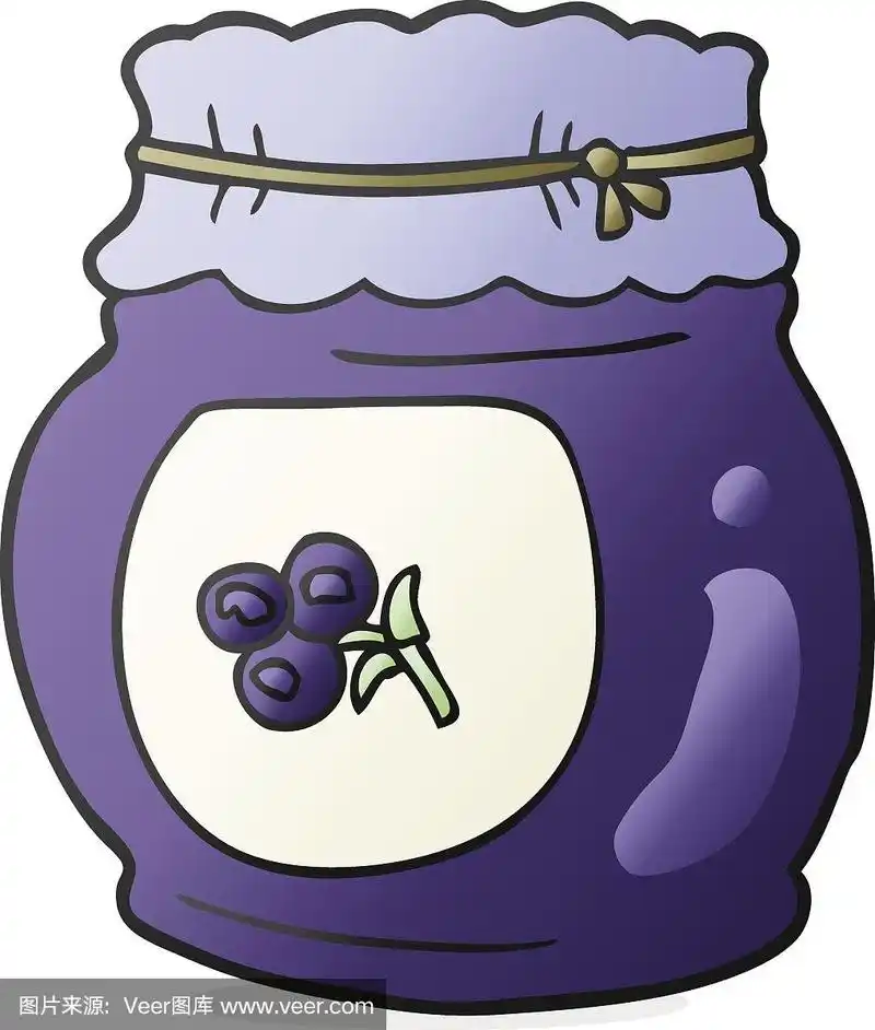 卡通蓝莓果酱