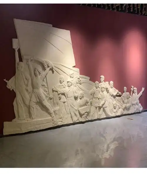 室内红色革命文化墙 博物馆校园宣传壁画 仿铜玻璃钢浮雕人物雕塑