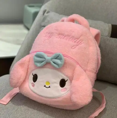 玉桂狗书包日系ins新款毛绒绒学生双肩背包玉桂狗 美乐蒂可爱书包 03